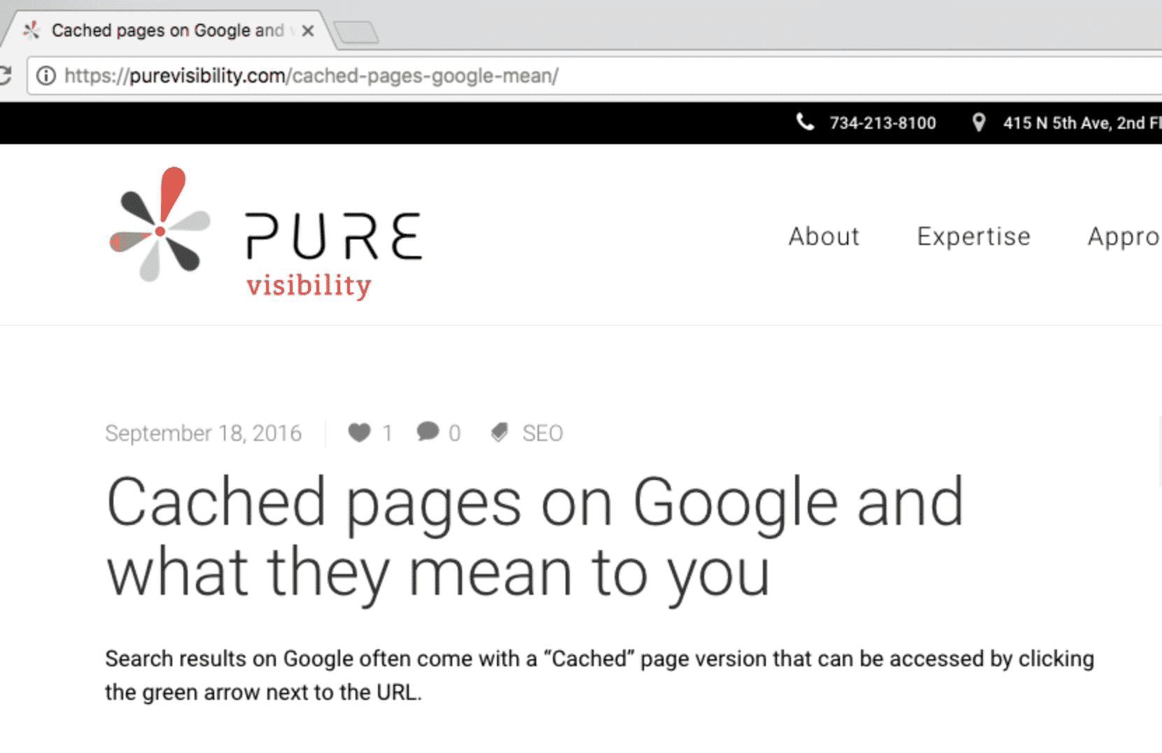 Blog post on cached pages